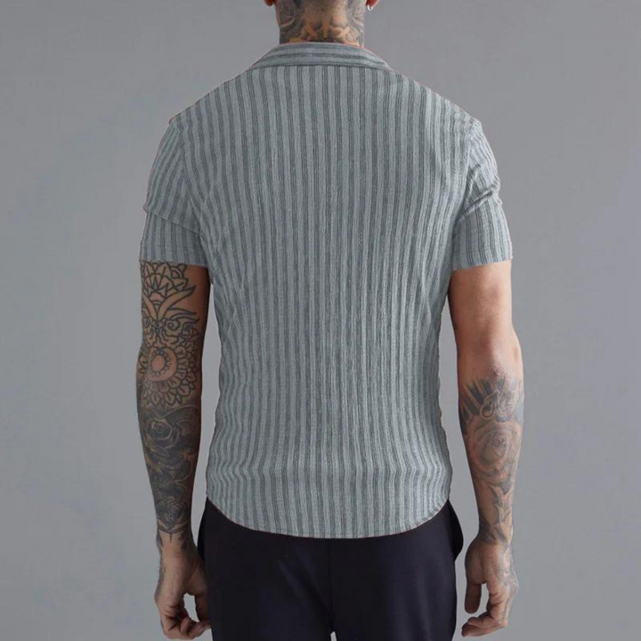 Striped Short-Sleeve Button Shirt | Men’s Summer Casual Top