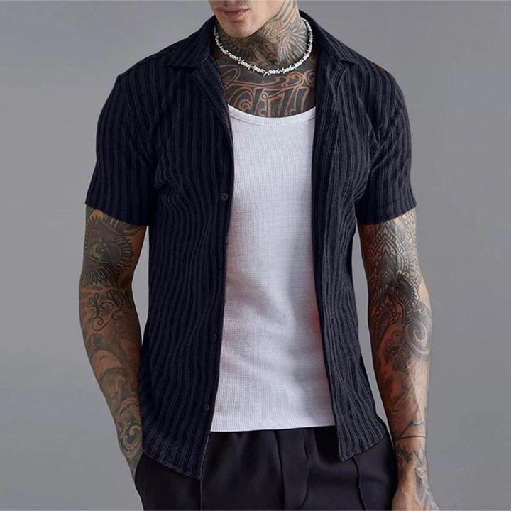 Striped Short-Sleeve Button Shirt | Men’s Summer Casual Top