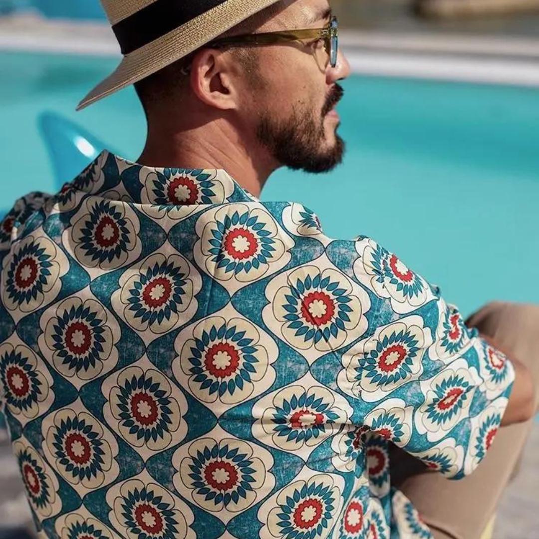 Men’s Printed Short Sleeve Shirt | Lightweight Summer Button-Up | Vacation Style Canada