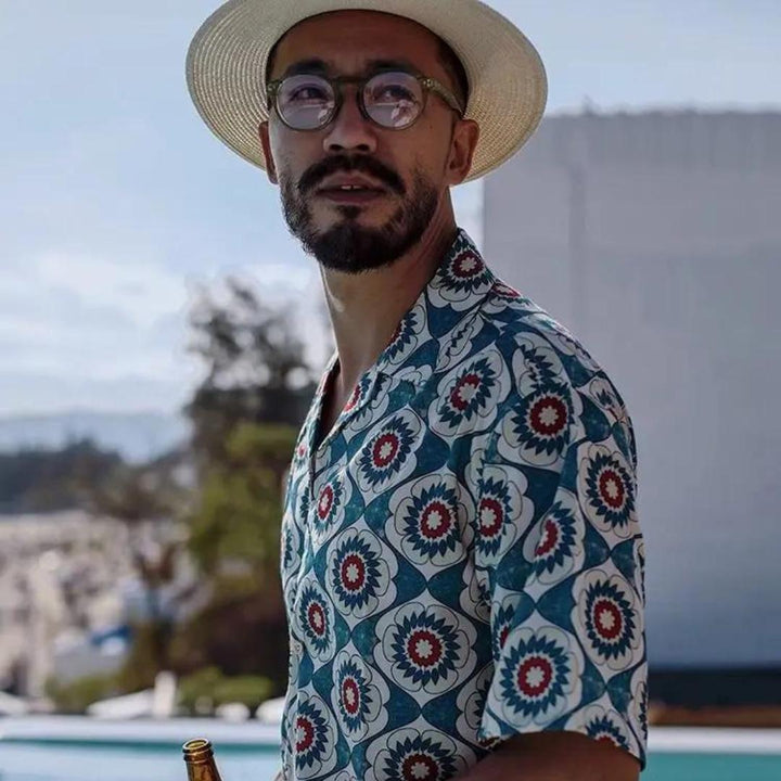 Men’s Printed Short Sleeve Shirt | Lightweight Summer Button-Up | Vacation Style Canada