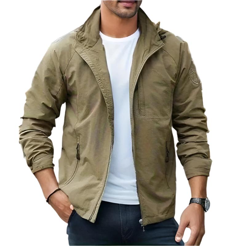Veste tactique à capuche pour homme | Coupe-vent | Vêtement d'extérieur léger et imperméable