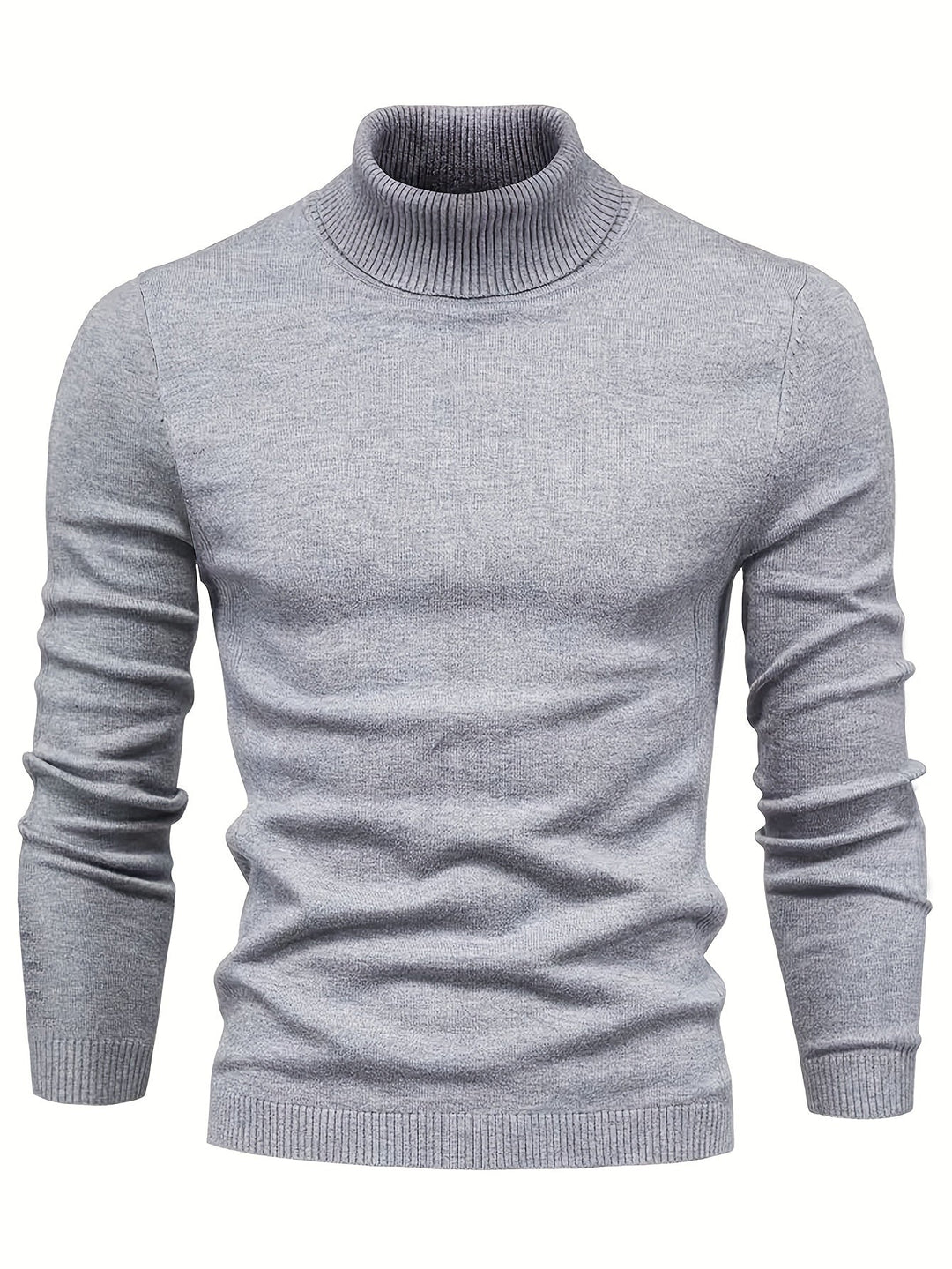 Men's Slim Fit Turtleneck Sweater | Ribbed Cuffs & Hem | Lightweight Fall Layer
