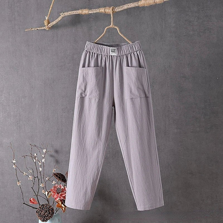 Casual Cotton Tapered Pants | Elastic Waist | Relaxed Fit