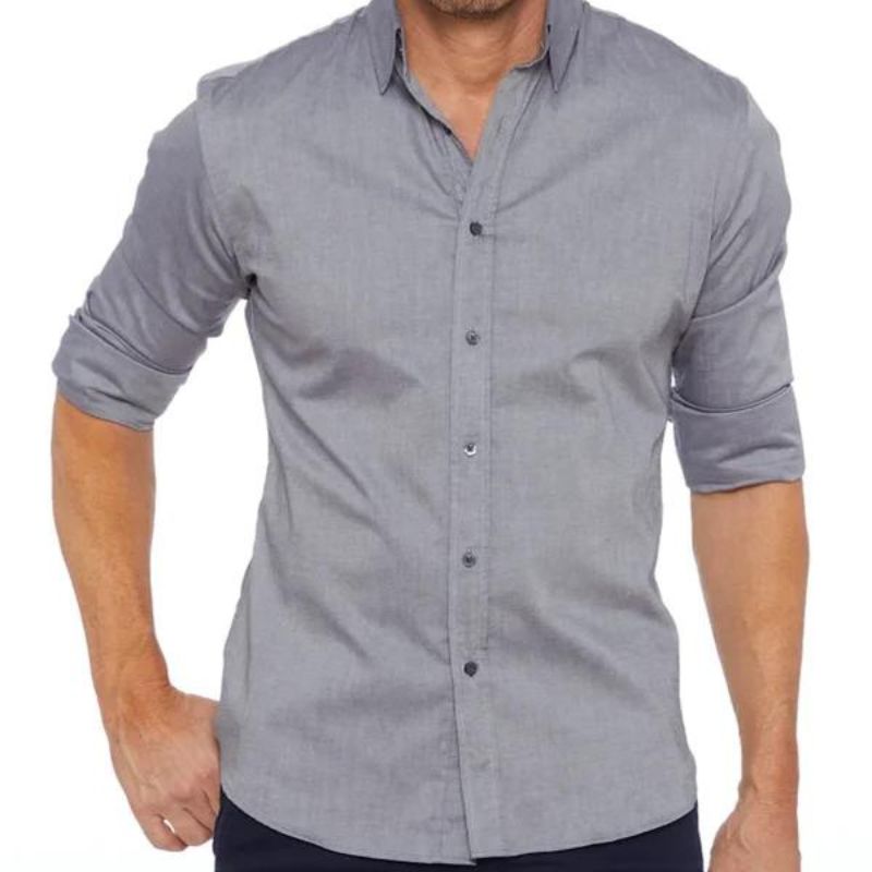 Men’s Stretch Cotton Dress Shirt | Classic Fit Button-Down | Everyday Office Shirt
