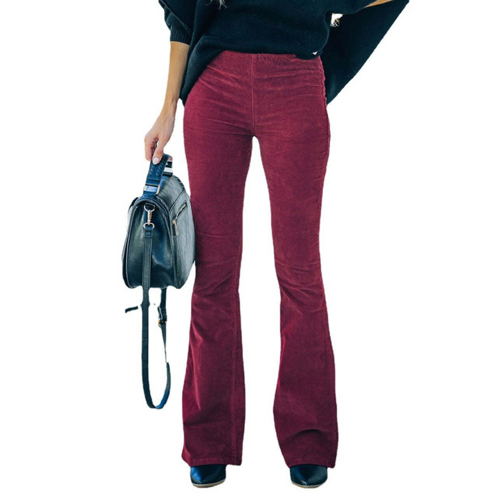 Corduroy Flare Pants | High-Rise Stretch Fit | Retro Everyday Style