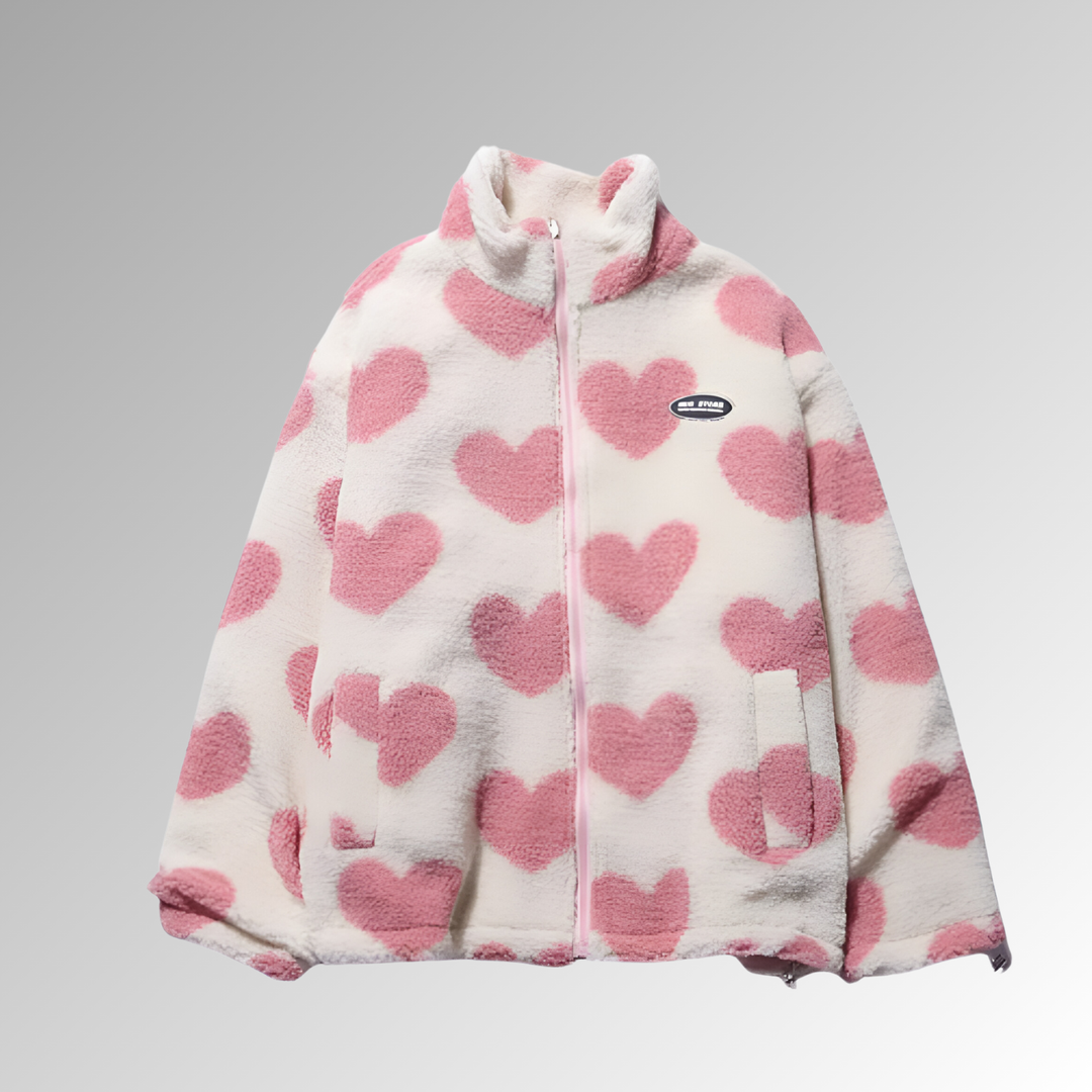 Anastasie - Cozy Winter Jacket with Heart Pattern