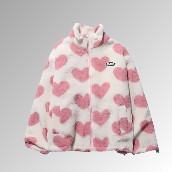 Anastasie - Cozy Winter Jacket with Heart Pattern