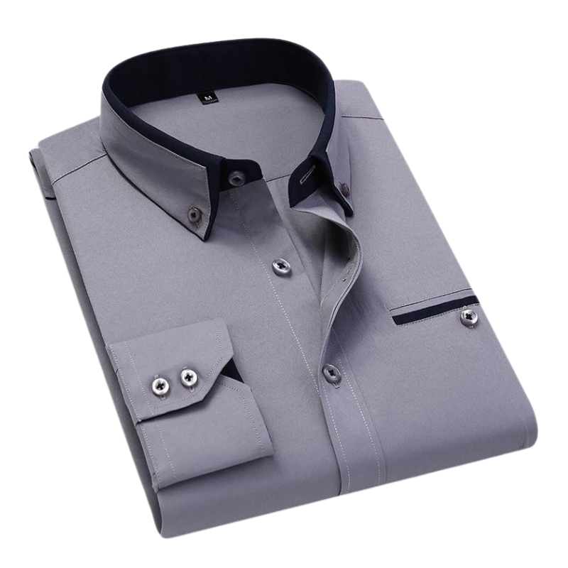 Men’s Dress Shirt | Long Sleeve Button-Up with Contrast Collar | Formal Casual Canada
