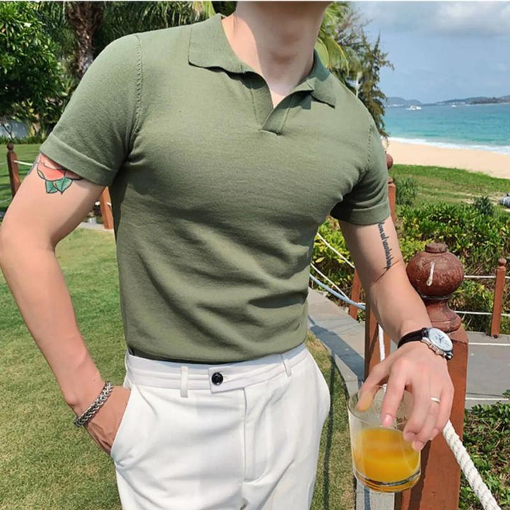 Men's Slim Polo Shirt | Stretch Knit | Casual Summer Essential
