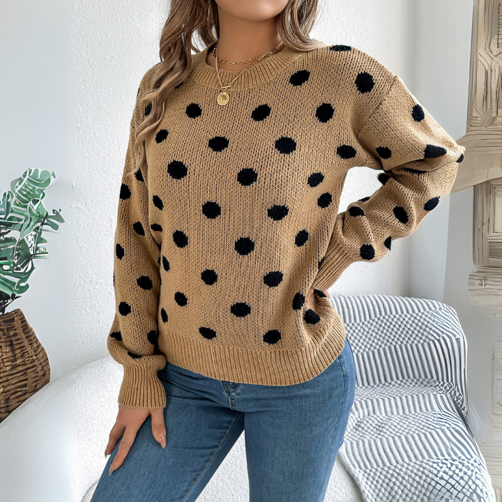 Maud - Elegant and Comfortable Polka Dot Knitted Sweater
