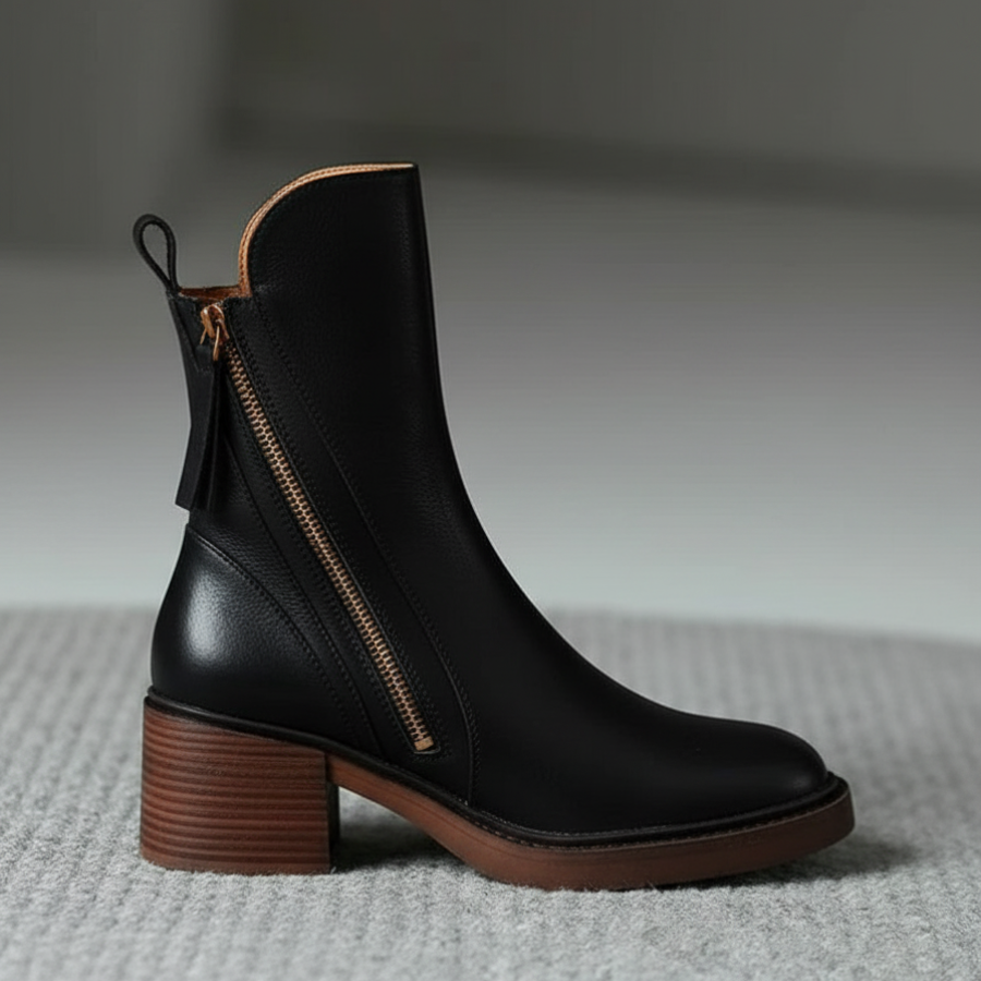 Helara - Stylish and Comfortable Black Leather Boots