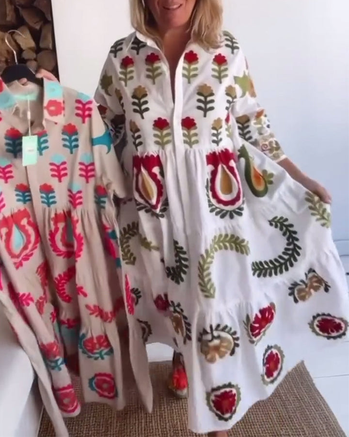 Gracina - Graphic Floral Print Dress