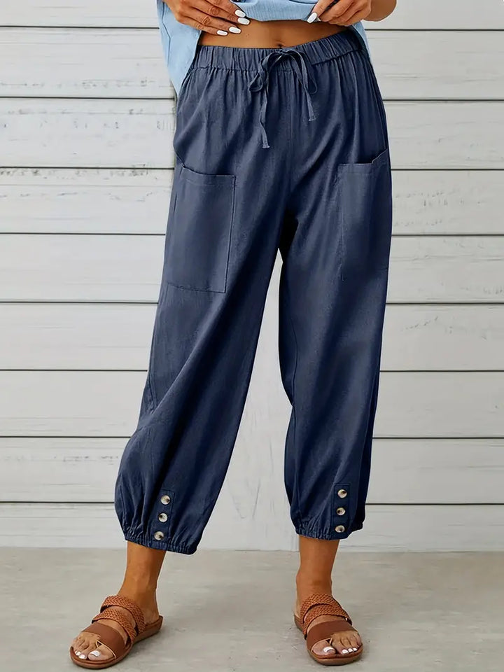 Women's Cropped Jogger Pants | Lightweight Elastic Waist | Casual Summer Lounge Pants