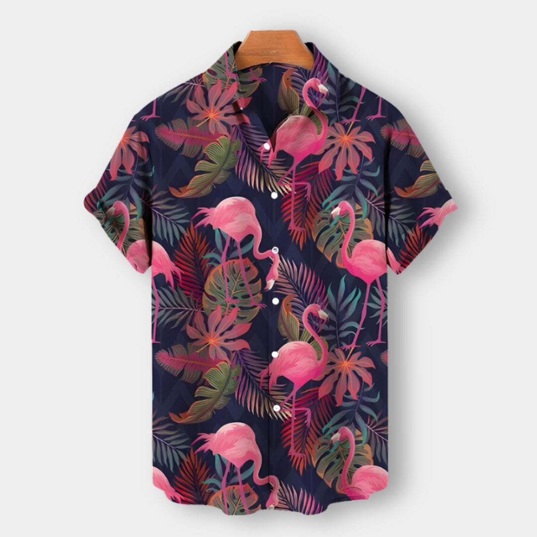 Men’s Short-Sleeve Button-Up Shirt | Tropical Print | Summer Casual Canada