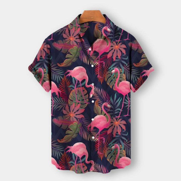 Men’s Short-Sleeve Button-Up Shirt | Tropical Print | Summer Casual Canada