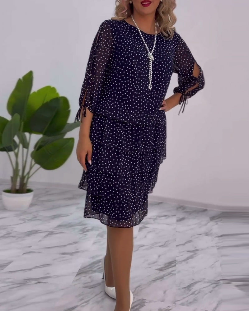 Camille - Festive Layered Polka Dot Dress