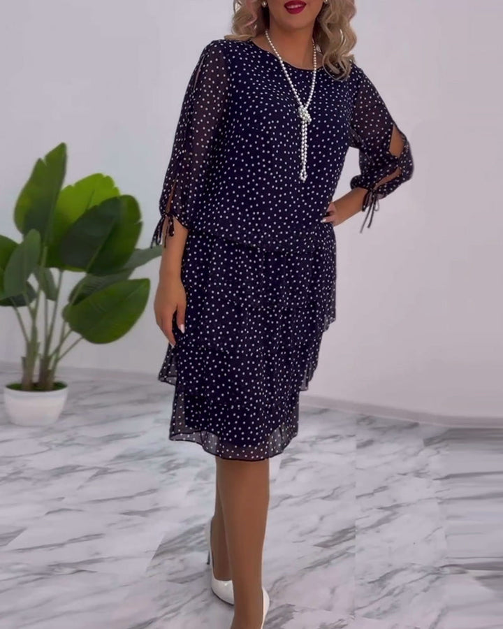 Camille - Festive Layered Polka Dot Dress