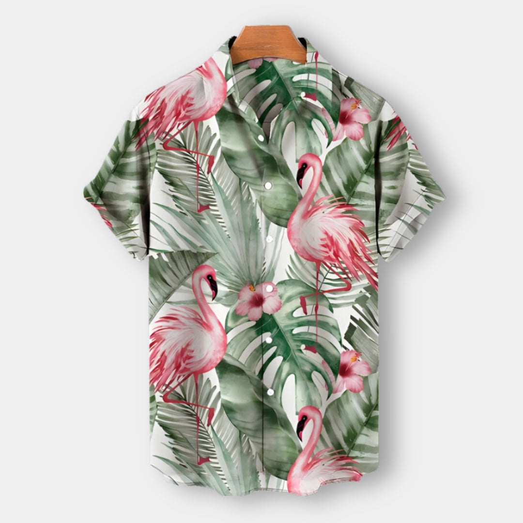 Men’s Short-Sleeve Button-Up Shirt | Tropical Print | Summer Casual Canada