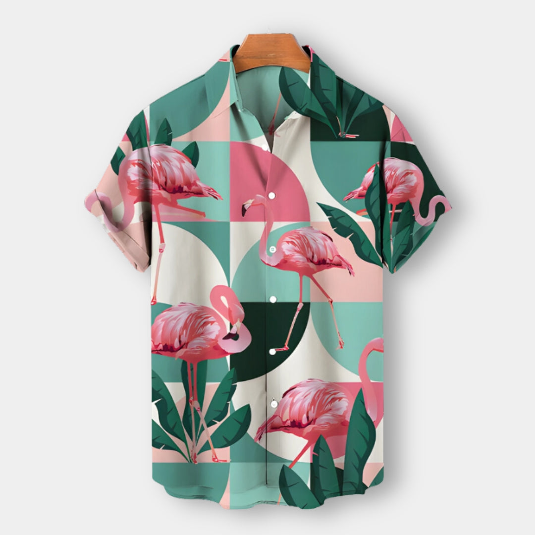 Men’s Short-Sleeve Button-Up Shirt | Tropical Print | Summer Casual Canada