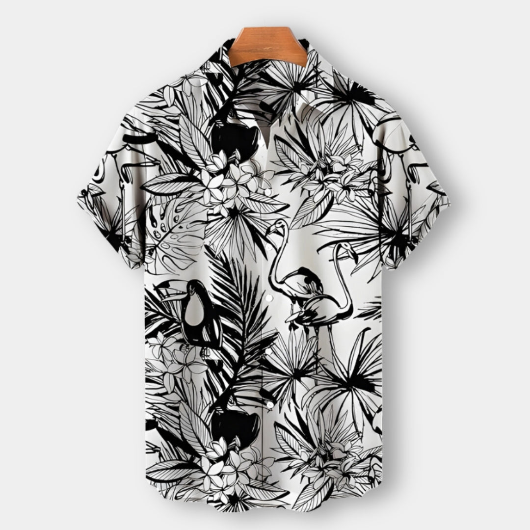 Men’s Short-Sleeve Button-Up Shirt | Tropical Print | Summer Casual Canada