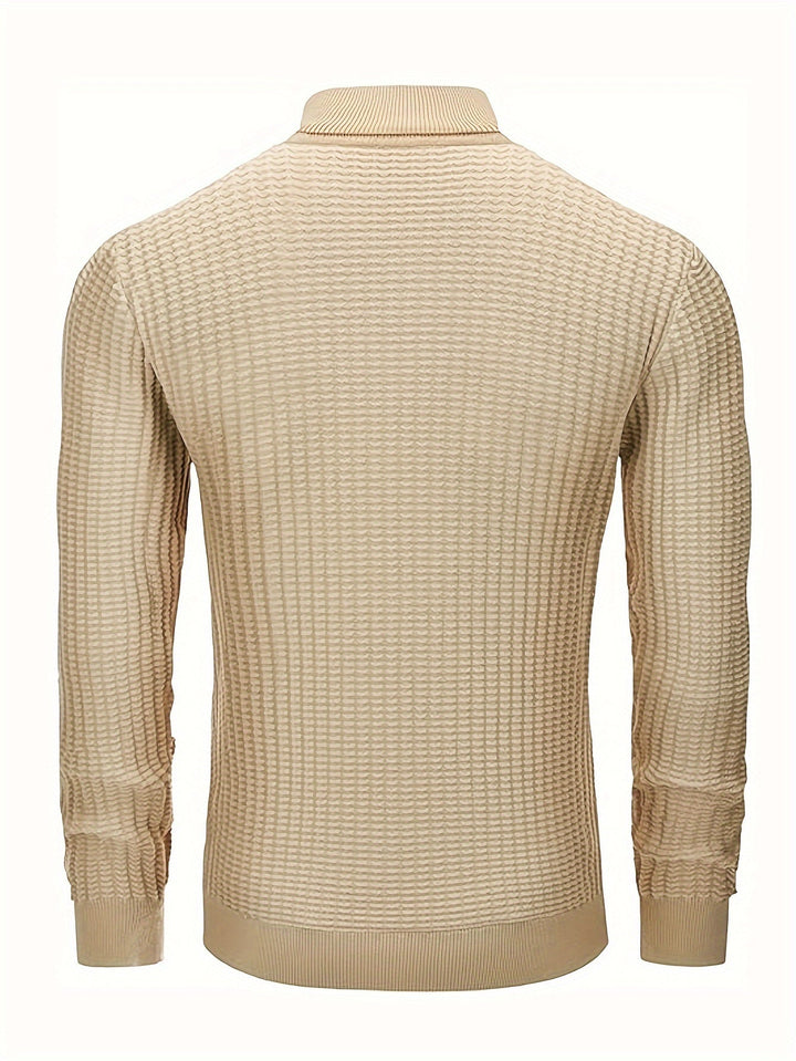 Ribbed Turtleneck Sweater | Slim Fit Cable Knit | Fall-Winter Essential