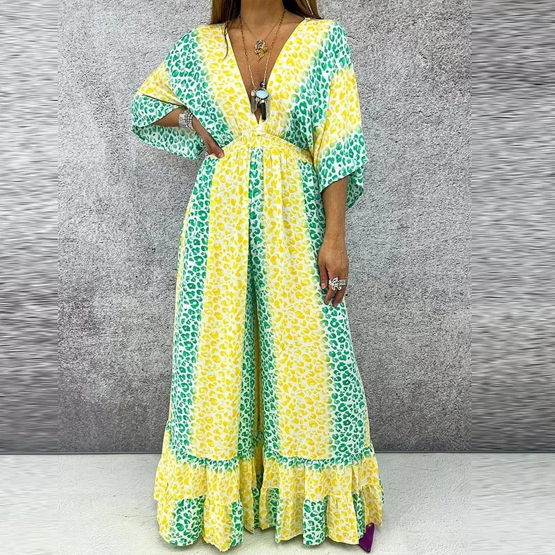 Queniva - Elegant Jumpsuit with V-Neckline and High Waist