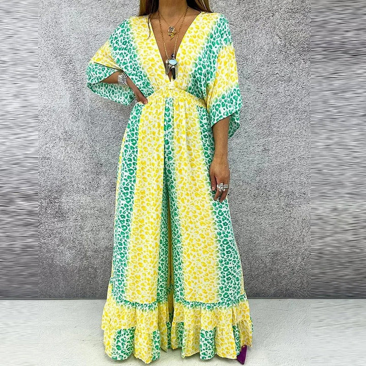 Queniva - Elegant Jumpsuit with V-Neckline and High Waist