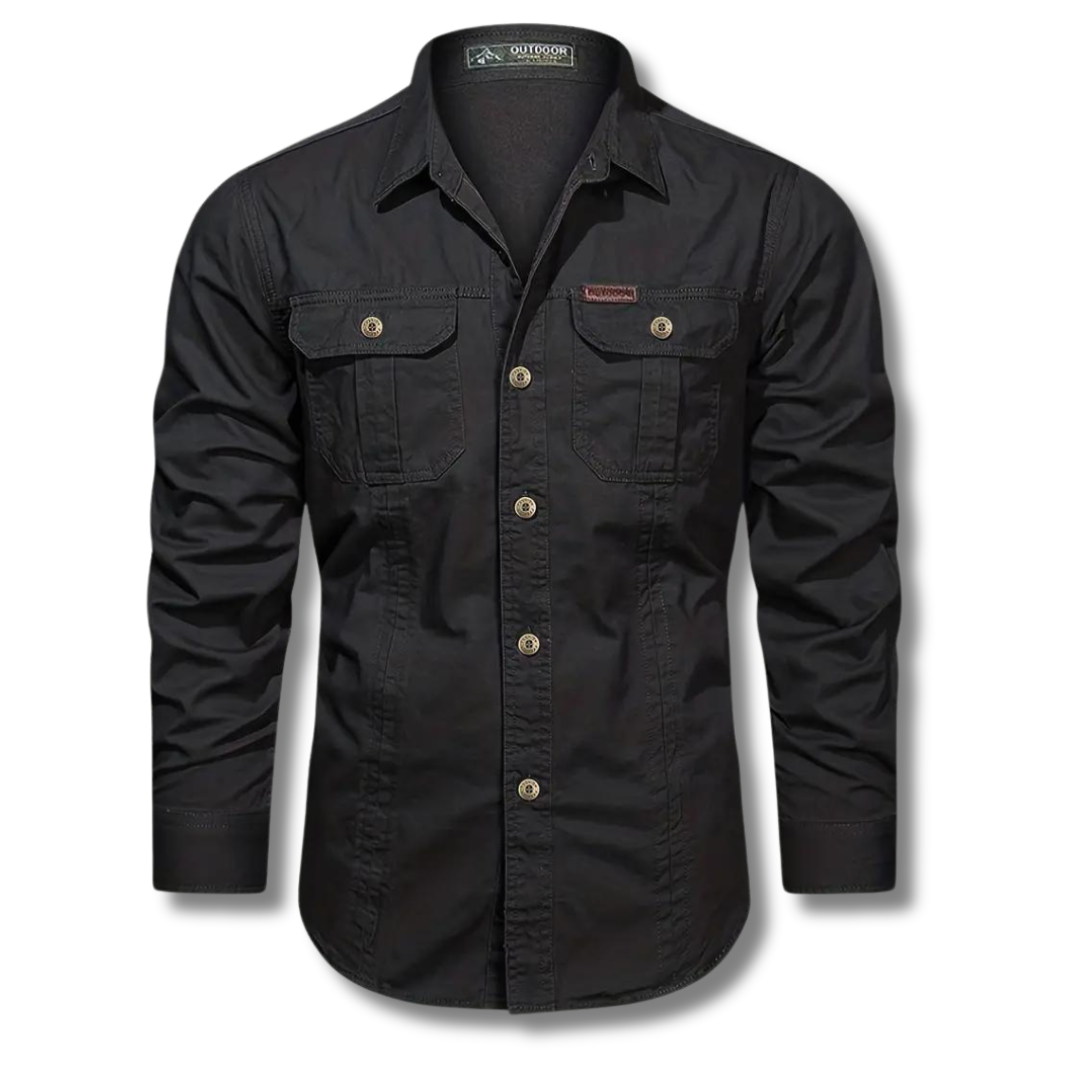 Men's Canvas Utility Shirt | Dual Chest Pockets & Rugged Cotton | Workwear-Inspired Style