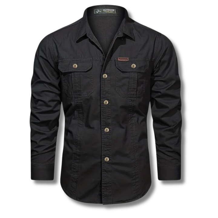 Men's Canvas Utility Shirt | Dual Chest Pockets & Rugged Cotton | Workwear-Inspired Style