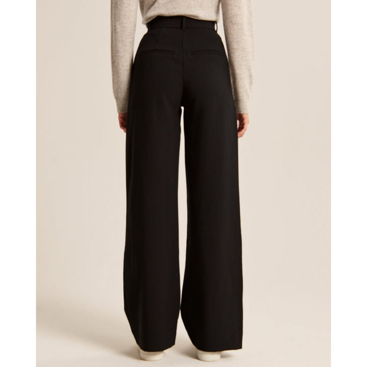 Wide-Leg Pleated Trousers | High-Rise Tailored Fit | Spring Workwear
