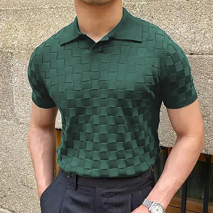 Spencer - Ribbed Knit Polo Shirt