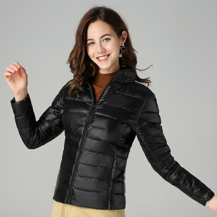 Rhoselle - Ultralight Down Jacket with Sophisticated Pleats