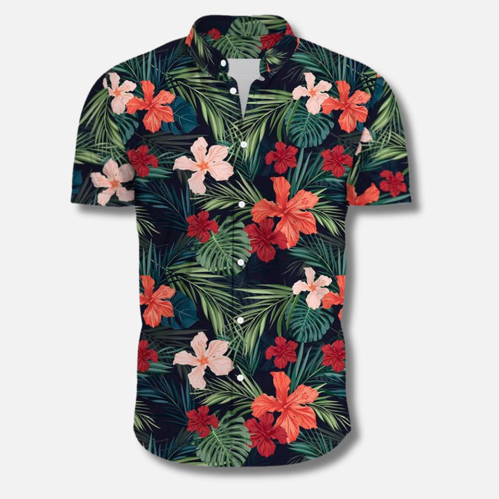Men's Tropical Hawaiian Shirt | Short Sleeve | Lightweight Summer Button-Up
