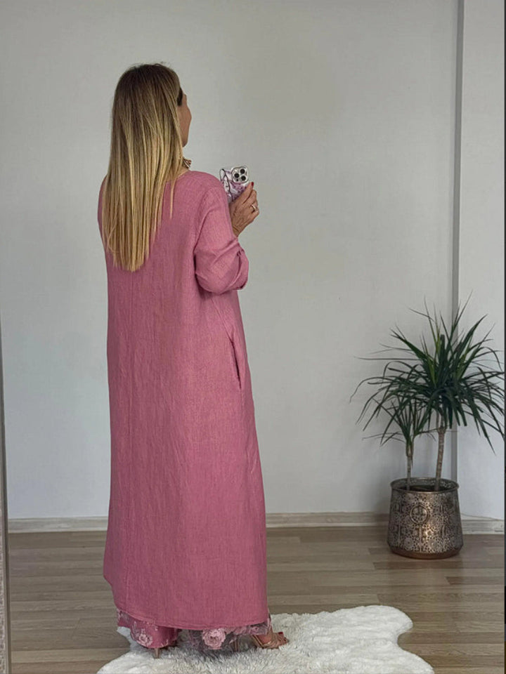 Ulina - Casual Set with Irregular Top and Wide Leg Pants