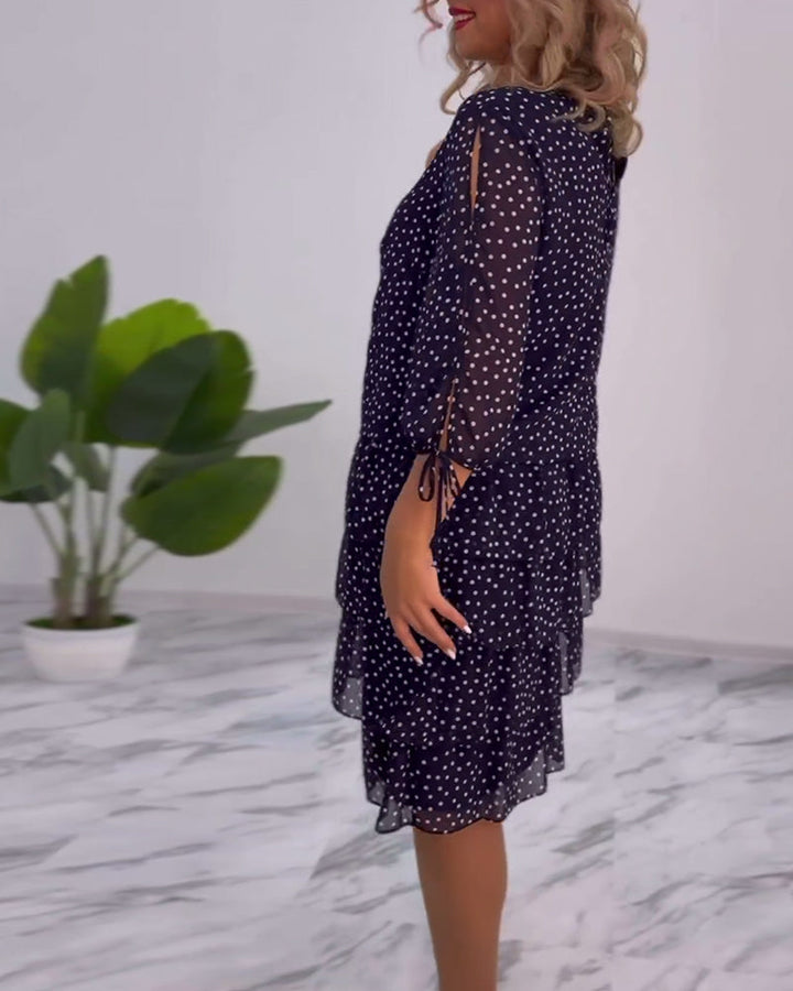 Camille - Festive Layered Polka Dot Dress