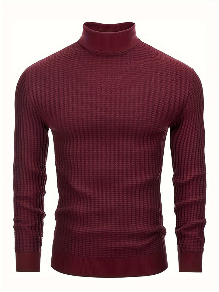 Ribbed Turtleneck Sweater | Slim Fit Cable Knit | Fall-Winter Essential