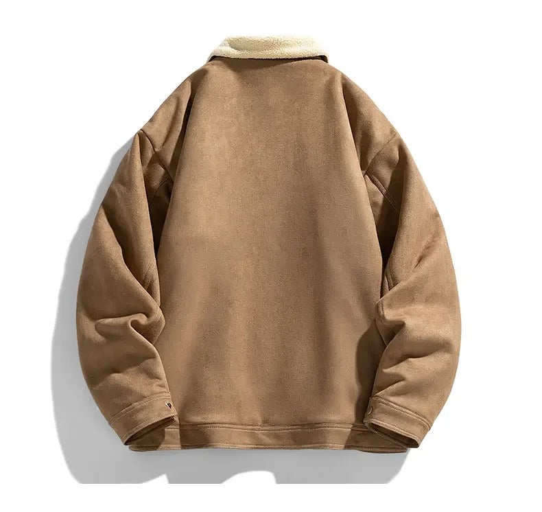 Men’s Sherpa-Lined Denim Jacket | Warm Fleece Collar | Casual Outerwear