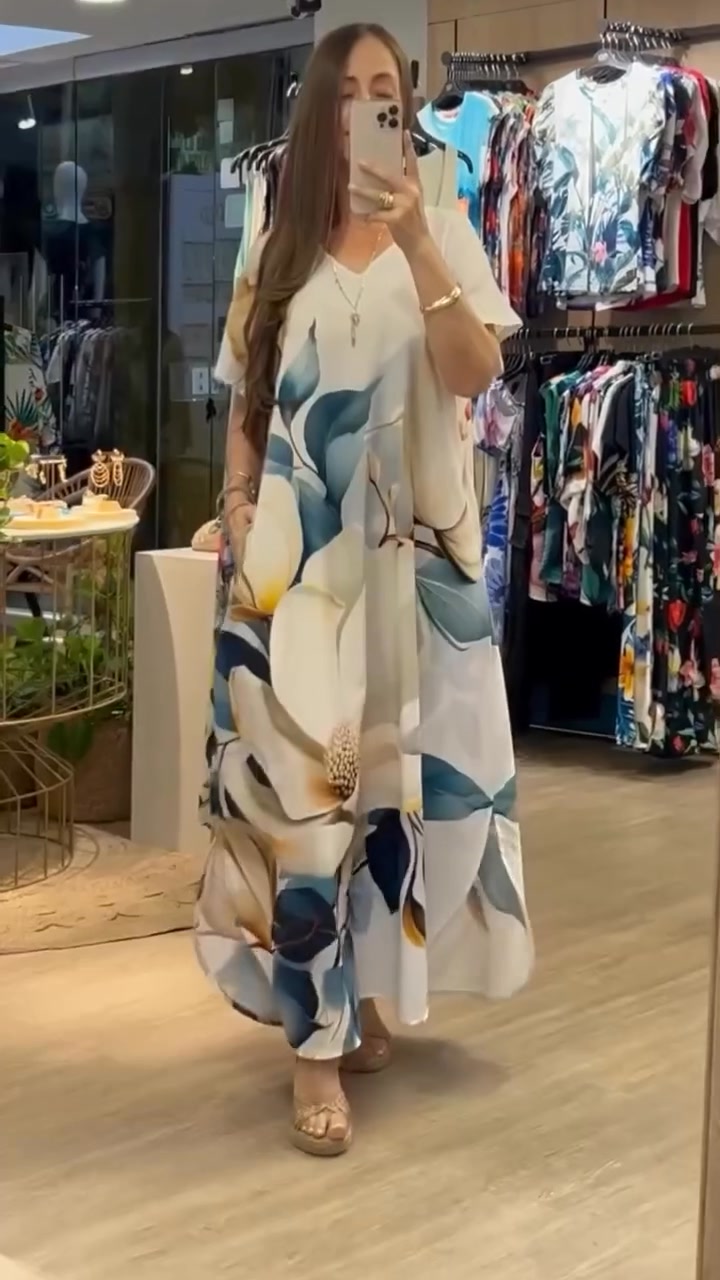 Robe décontractée imprimée à manches courtes Tirena 