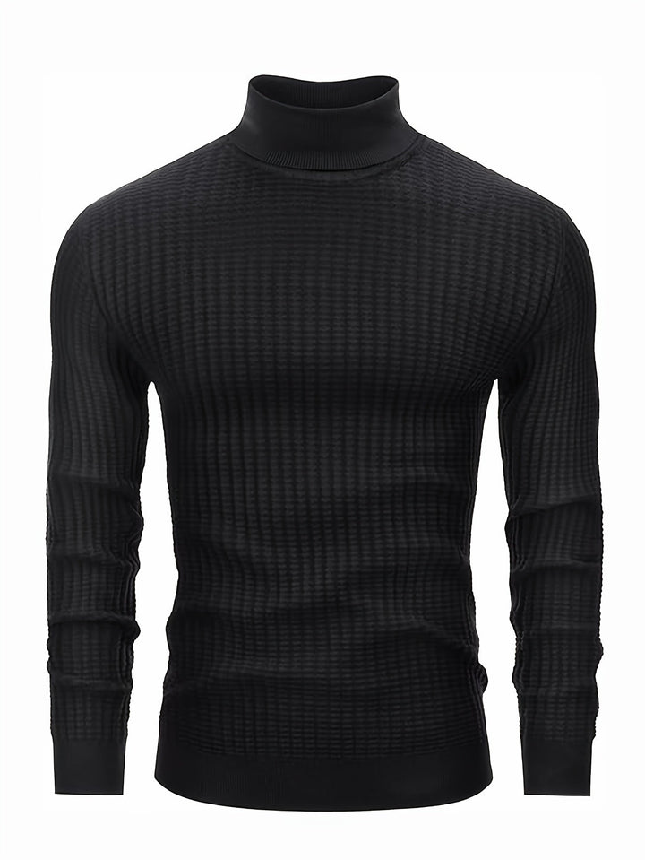 Ribbed Turtleneck Sweater | Slim Fit Cable Knit | Fall-Winter Essential