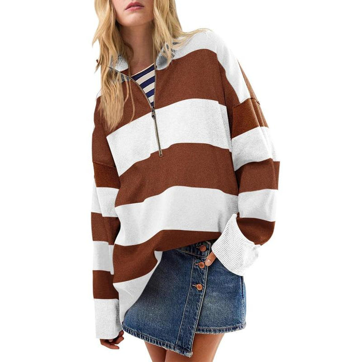 AUTUMN™- Stylish Oversized Turtleneck Sweater with Half Zipper Detail