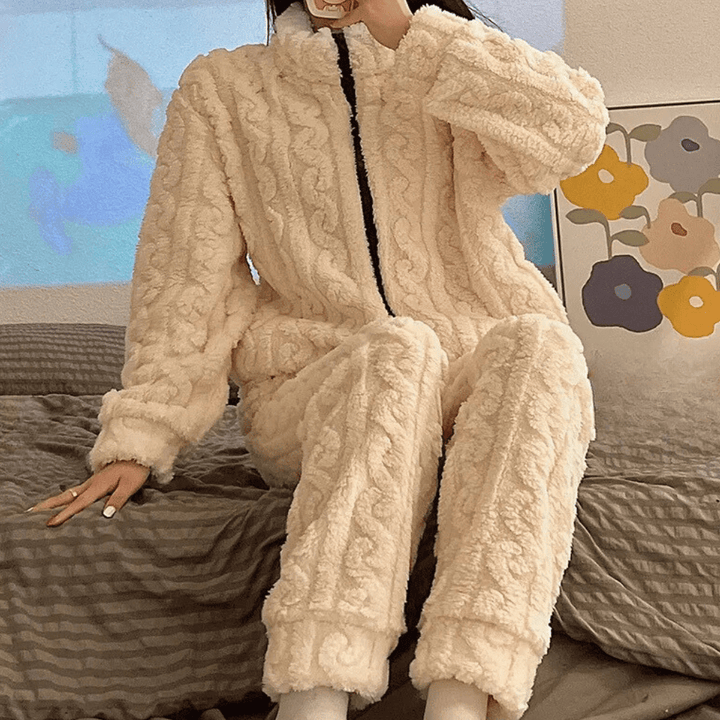 Fleece Knit Lounge Set | Ultra-Soft Comfort | Cable Knit Design | Cozy Homewear