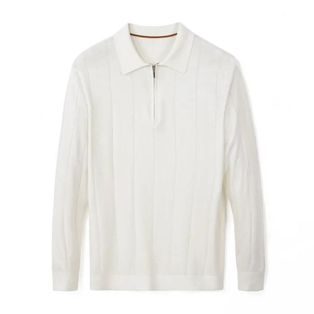 Polo en maille pour homme | Pull léger à col zippé