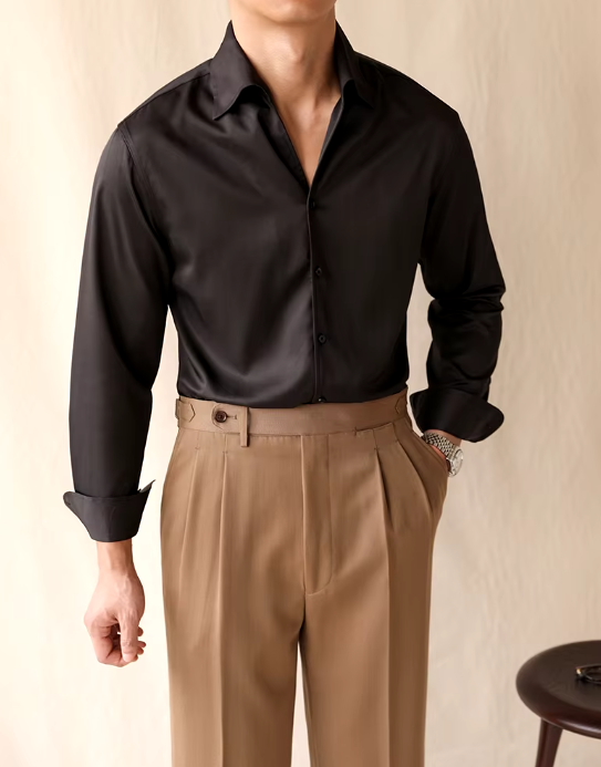Slim Fit Dress Shirt | Soft Drape Viscose | Spread Collar