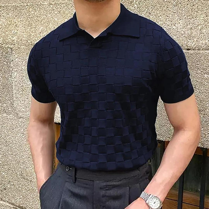 Spencer - Ribbed Knit Polo Shirt