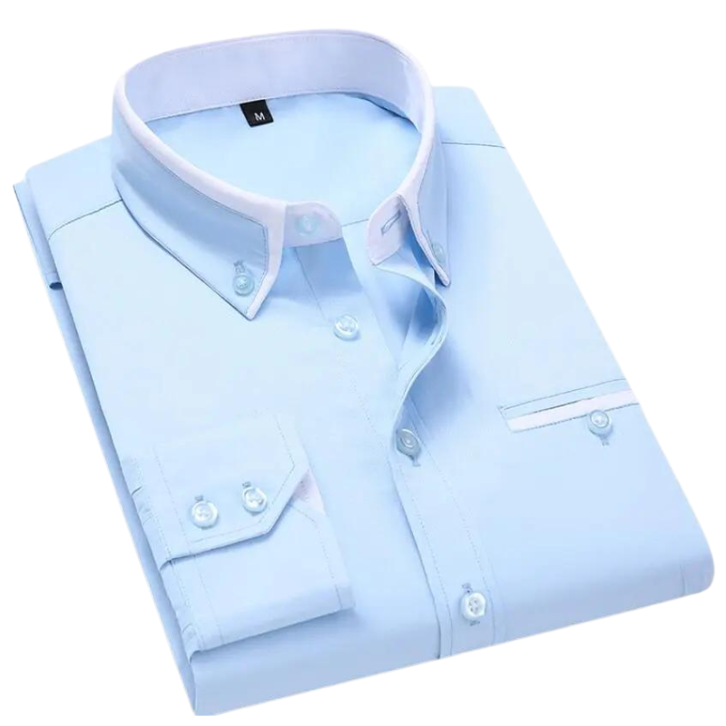 Men’s Dress Shirt | Long Sleeve Button-Up with Contrast Collar | Formal Casual Canada
