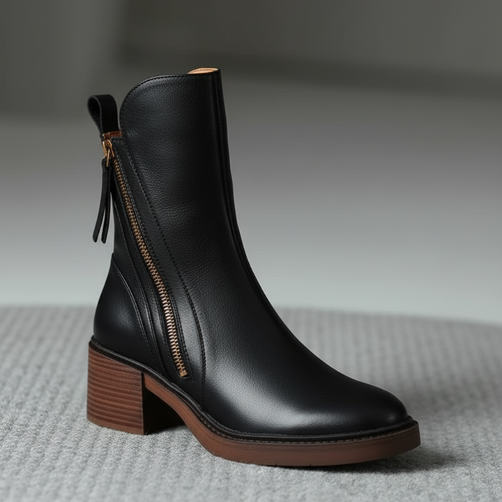 Helara - Stylish and Comfortable Black Leather Boots