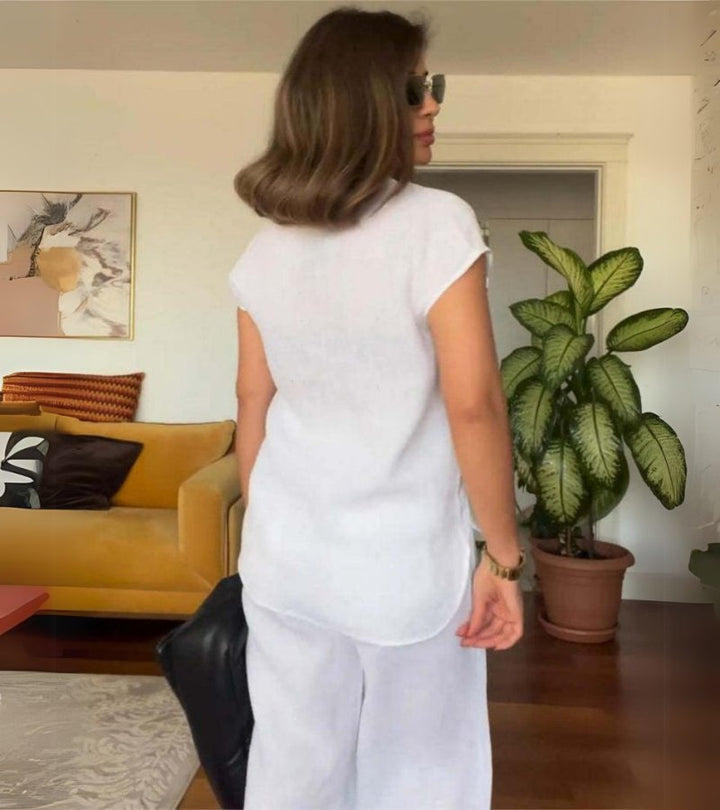 Delina - Two-Piece Cotton and Linen Set for a Fresh and Elegant Summer