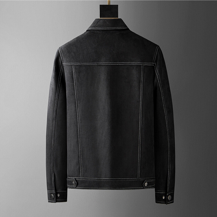 Men’s Suede Trucker Jacket | Classic Button-Up Outerwear for Transitional Weather