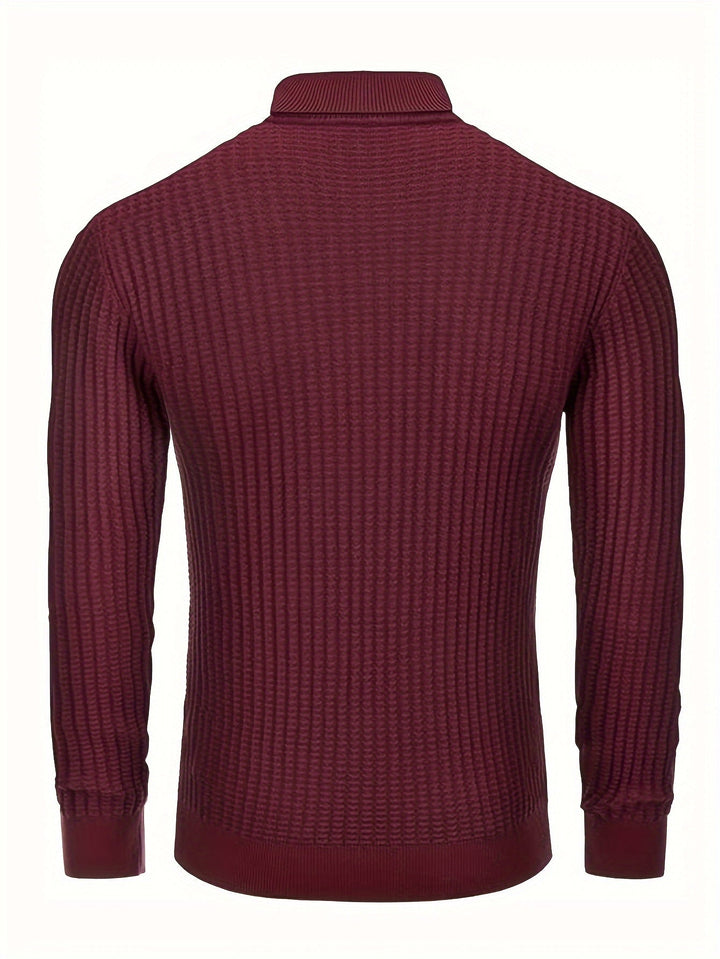 Ribbed Turtleneck Sweater | Slim Fit Cable Knit | Fall-Winter Essential