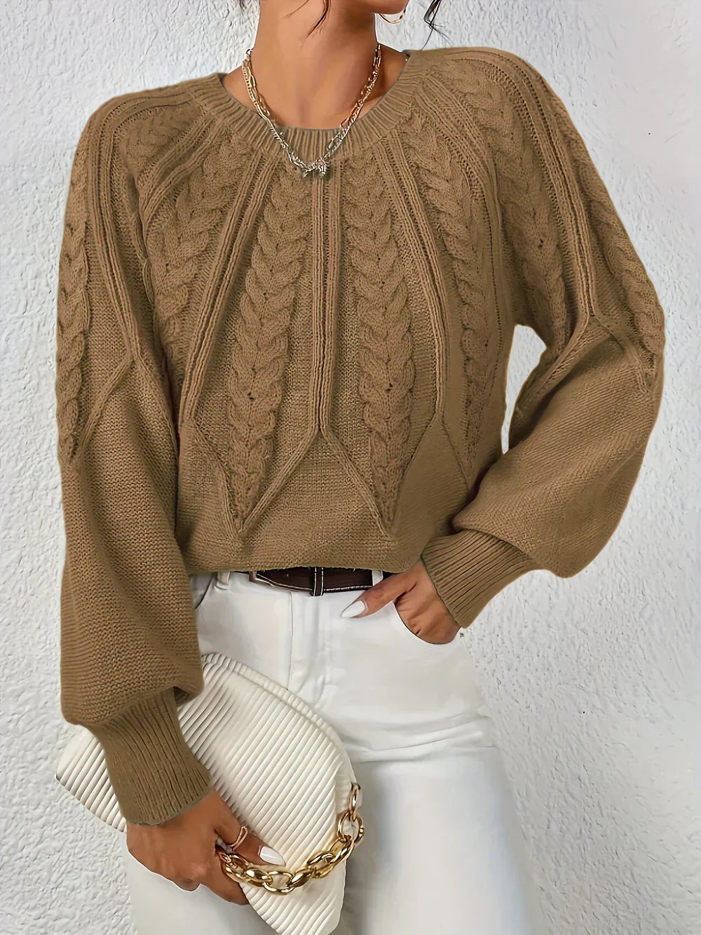 Cezanne - Women's Thick Puff Sleeve Sweater